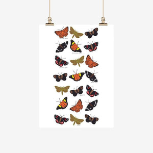 TEA TOWEL PEPEPE BUTTERFLIES - NZ ARTIST ALI DAVIES
