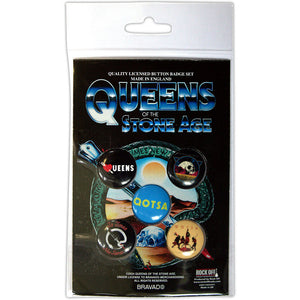 QUEENS OF THE STONE AGE BUTTON BADGE PACK: LOGOS