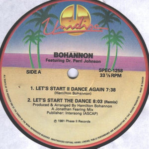 BOHANNON | LET'S START II DANCE AGAIN / LET'S START THE DANCE (REMIX) / LET'S START THE DANCE III - 12 - WITH COMPANY SLEEVE AND HYPE STICKER