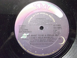 DYNASTY | I DON'T WANT TO BE A FREAK (BUT I CAN'T HELP MYSELF) - 12 - PROMO - RCA COMPANY SLEEVE