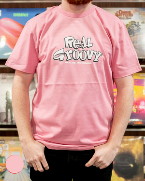 REAL GROOVY BUBBLEGGUM PINK CLASSIC LOGO TEE