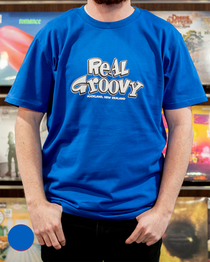 REAL GROOVY ROYAL BLUE CLASSIC LOGO TEE