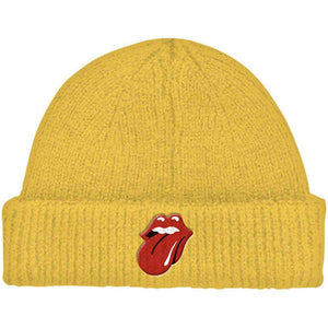 ROLLING STONES YELLOW BEANIE HAT: 72 TONGUE (ROLL UP)