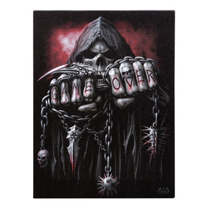 GAME OVER SKULL CANVAS SMALL 25X19