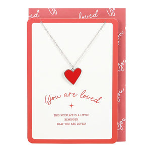 YOU ARE LOVED HEART NECKLACE AND GREETING CARD GIFT SET
