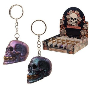 SKULL KEYCHAIN METALLIC AND GOLD ASSORTED