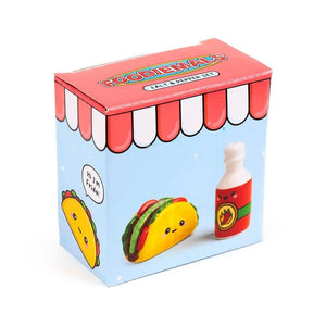 TACO AND HOT SAUCE SALT AND PEPPER SET CERAMIC