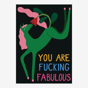 FUCKING FABULOUS GREETING CARD  - NZ ARTIST SOPHIE HOLT