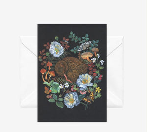 SLEEPING KIWI GREETING CARD  - NZ ARTIST TANYA WOLFKAMP