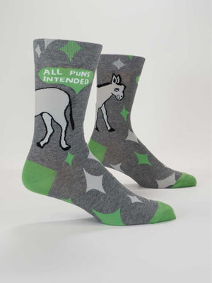 ALL PUNS INTENDED CREW SOCKS MENS size 7-12