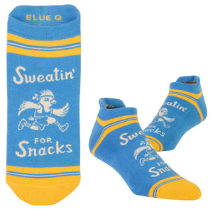 SWEATING FOR SNACKS SNEAKER WORKOUT SOCKS S/M 5-9