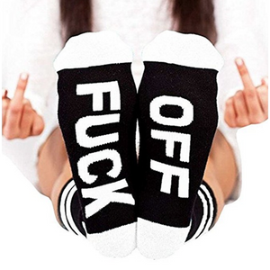 FUCK OFF TUBE SOCK BLACK HIDDEN MESSAGE