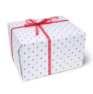 GIFT WRAP HEARTS ROLL 2M