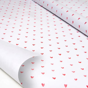 GIFT WRAP HEARTS ROLL 2M