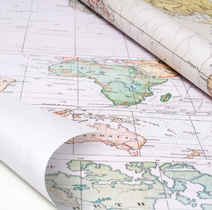 GIFT WRAP WORLD MAP ROLL 2M