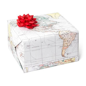 GIFT WRAP WORLD MAP ROLL 2M