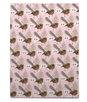 FANTAIL PATTERN TEATOWEL PINK