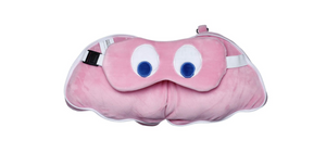 PAC MAN GHOST EYE MASK AND NECK PILLOW -  ZIP UP