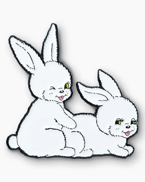 SHAGGING BUNNIES ENAMEL PIN