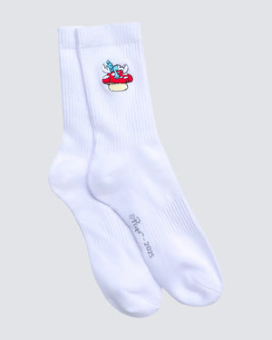 SMURFS MUSHROOM NAP SOCKS EMBROIDERED One size fits all 8-13