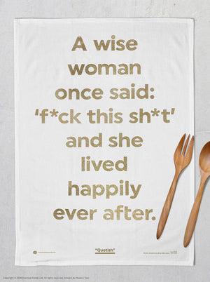 WISE WOMAN FUCK THIS TEA TOWEL GOLD