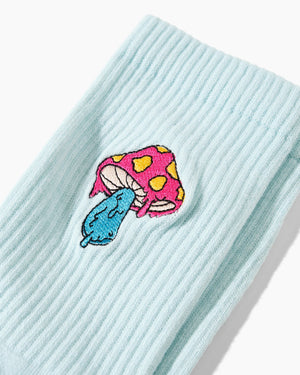 TRIPPY MUSHROOM SOCKS EMBROIDERED One size fits all 8-13