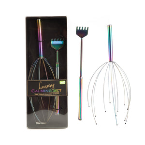 LUXURY CALMING SET HEAD MASSAGER AND EXTENDABLE BACK SCRATCHER