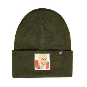 KEN STREETFIGHTER OLIVE BEANIE TOKYOTIME