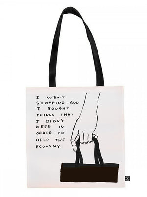 WENT SHOPPING TOTE BAG BY DAVID SHRIGLEY