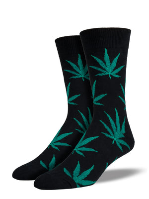 POT WEED BLACK SOCKS OSFA