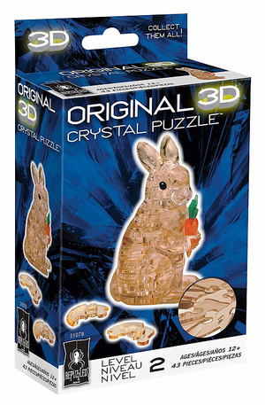3D BROWN RABBIT WITH CARROT CRYSTAL PUZZLE | PUZZLE