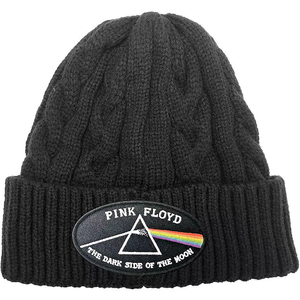 PINK FLOYD CABLE KNIT BEANIE HAT: THE DARK SIDE OF THE MOON BLACK BORDER (CABLE KNIT)