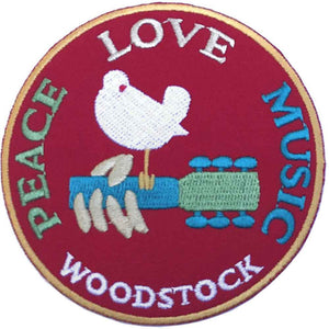 WOODSTOCK STANDARD PATCH: PEACE LOVE MUSIC LARGE