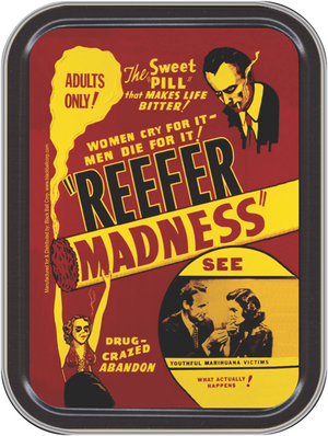 REEFER MADNESS STASH BOX TIN WATERPROOF