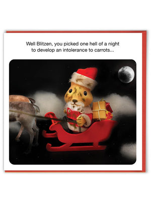 INTOLERANCE TO CARROTS CHRISTMAS CARD