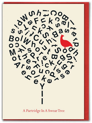 PARTRIDGE IN A SWEAR TREE CHRISTMAS CARD