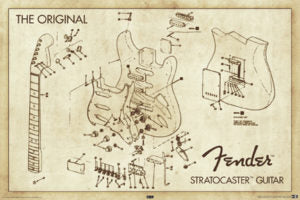 FENDER GUITAR BLUEPRINT POSTER 357