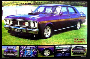 FALCON PHASE 3 GTHO PURPLE CAR POSTER 238  OVERSIZE