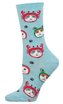 CATS IN HATS BLUE SOCKS (5-10.5 W / 4-6.5 M)