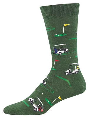 PUTTING AROUND GOLF CART SOCKS GREEN HEATHER (7-12 M / 11-13 W)