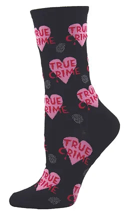 TRUE CRIME HEART SOCKS (5-10.5 W / 4-6.5 M)
