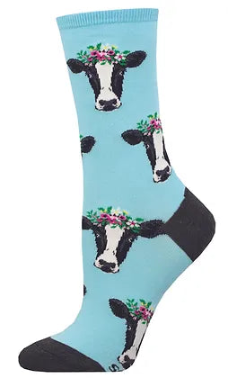 WOW COW SOCKS BLUE (5-10.5 W / 4-6.5 M)