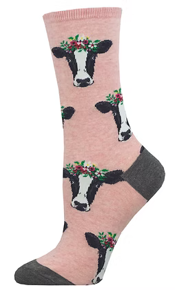WOW COW SOCKS WOMENS OSFA PINK