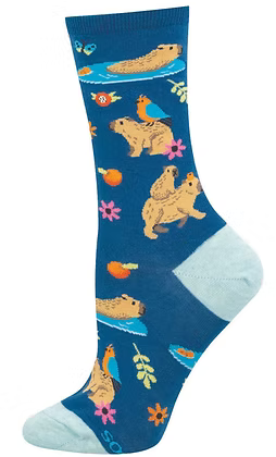 CAPYBARA SOCKS WOMENS OSFA  (5-10.5 W / 4.6.5 M)