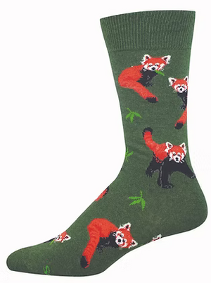RED PANDAMONUIUM SOCKS GREEN HEATHER (7-12 M / 11-13 W)