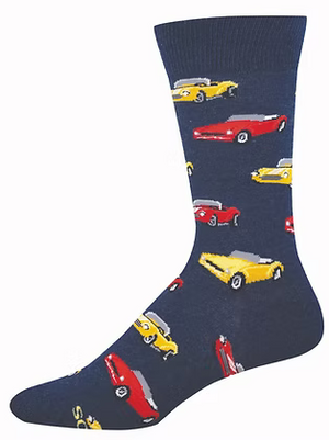 CLASSIC CARS SOCKS NAVY (7-12 M / 11-13 W)