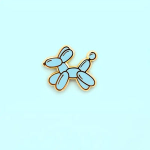 BALLOON DOG ENAMEL BADGE BLUE