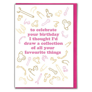 BIRTHDAY CARD FAVOURITE THINGS PENISES