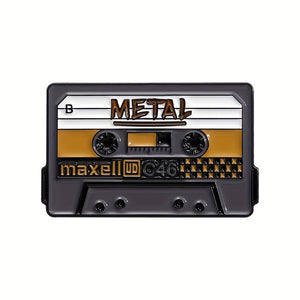 METAL CASSETTE TAPE ENAMEL BADGE PIN