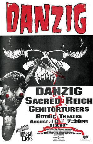 DANZIG DENVER TOUR POSTER A3 PRINT 27 X 43CM